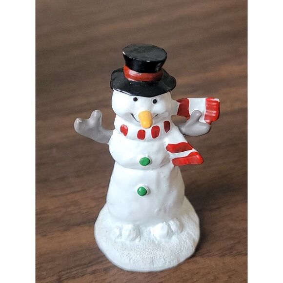 Top Hat snowman red striped scarf Village accessory Xmas decor - Picture 1 of 5